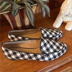 Talbots Black and White Checkered Loafers Sz 6.5